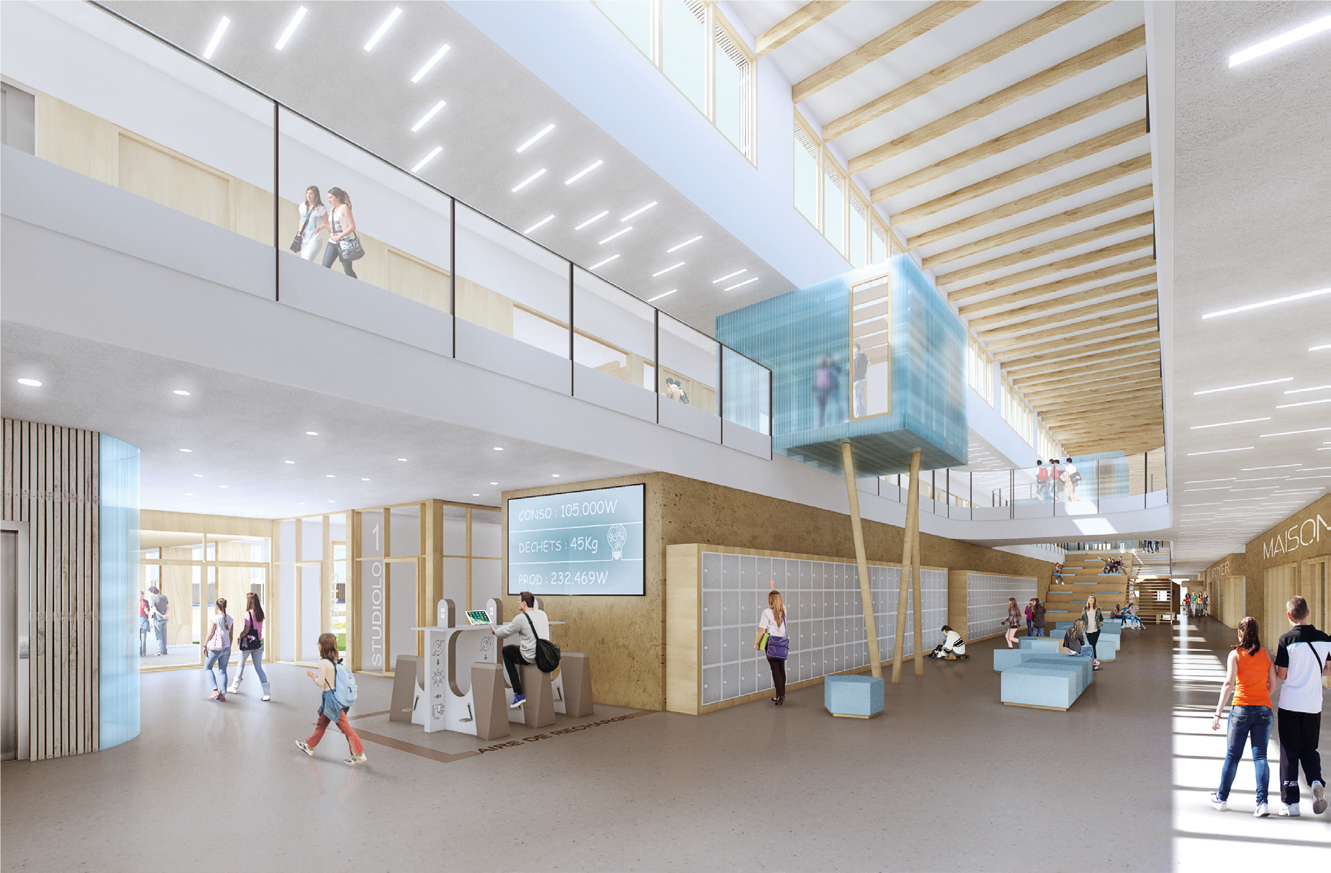 Bethoncourt : Pose de la première botte de pailles du futur collège