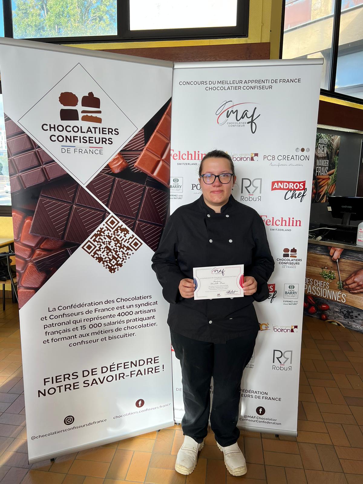 Christelle Friess qualifiée pour la finale du premier MAF Chocolatier Confiseur