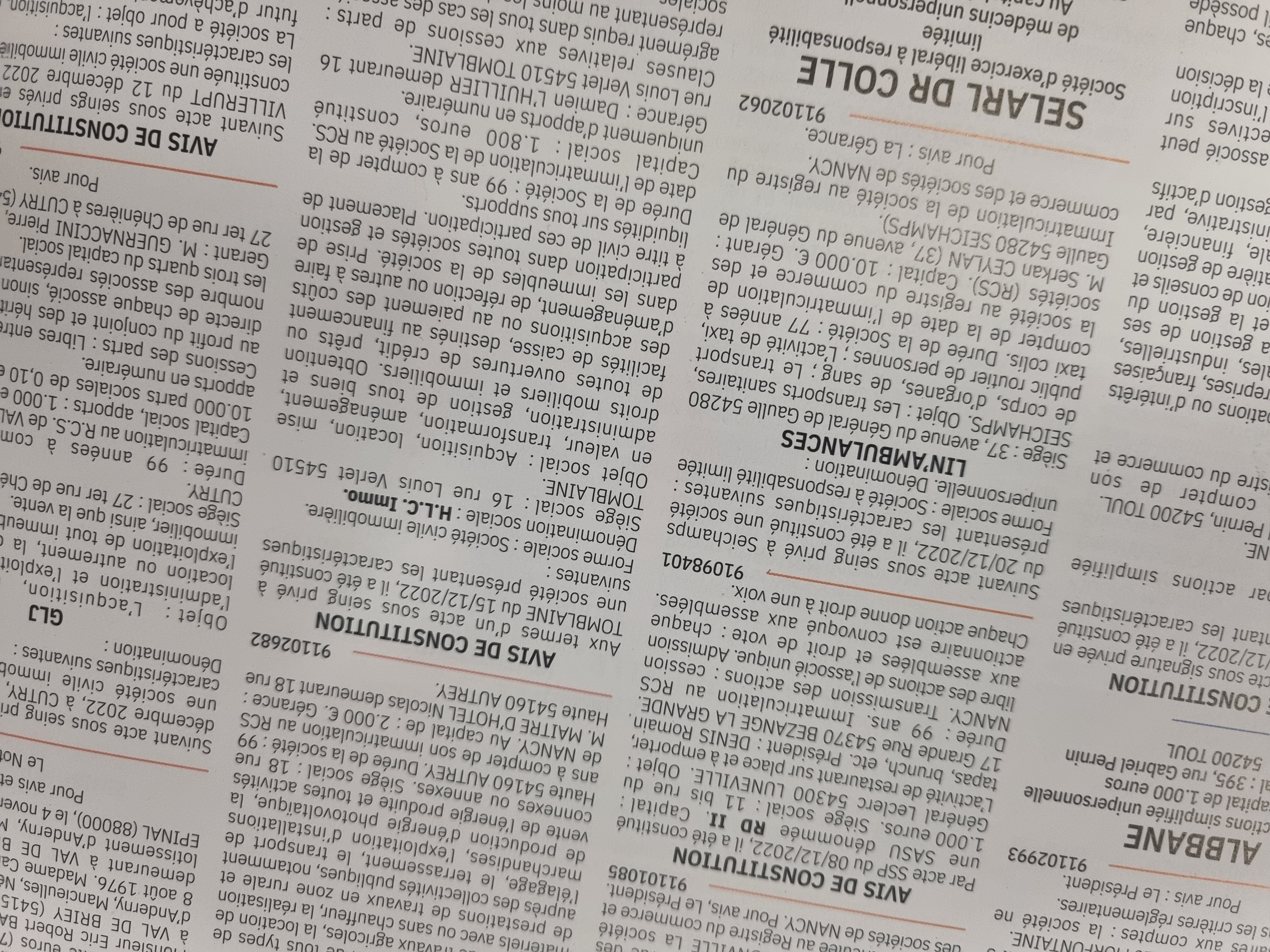 Annonces légales : la tarification 2023 en Moselle