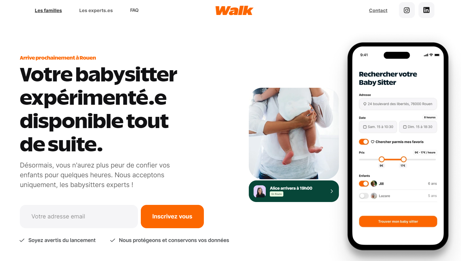 Walk, l'application pour mettre en relation parents et babysitters expérimentés