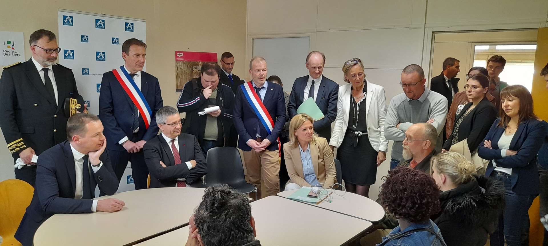 Expérimentation France travail : le ministre du Travail Olivier Dussopt à Laon 