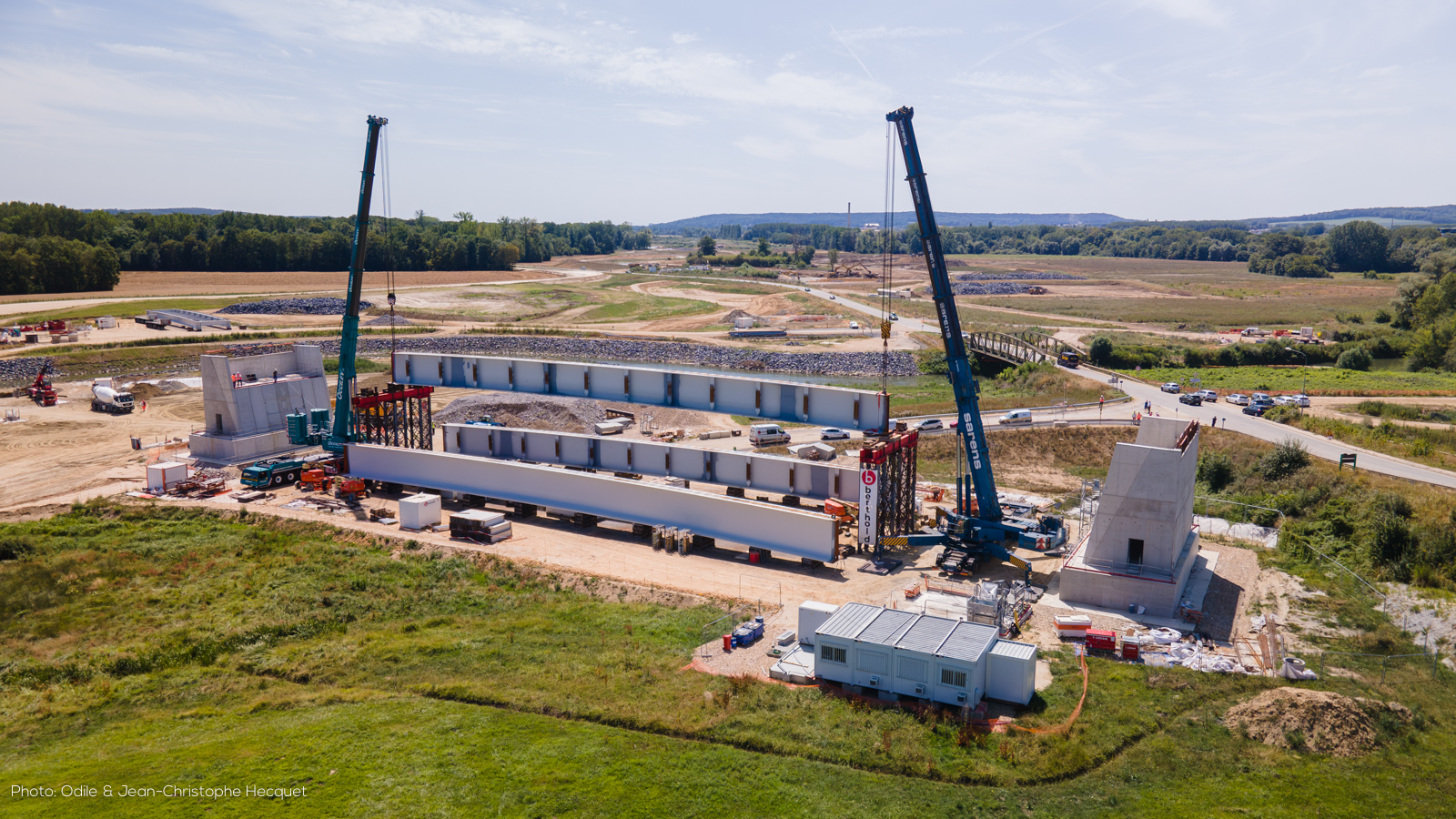 Canal Seine-Nord Europe : les poutres du premier pont sont levées dans l'Oise