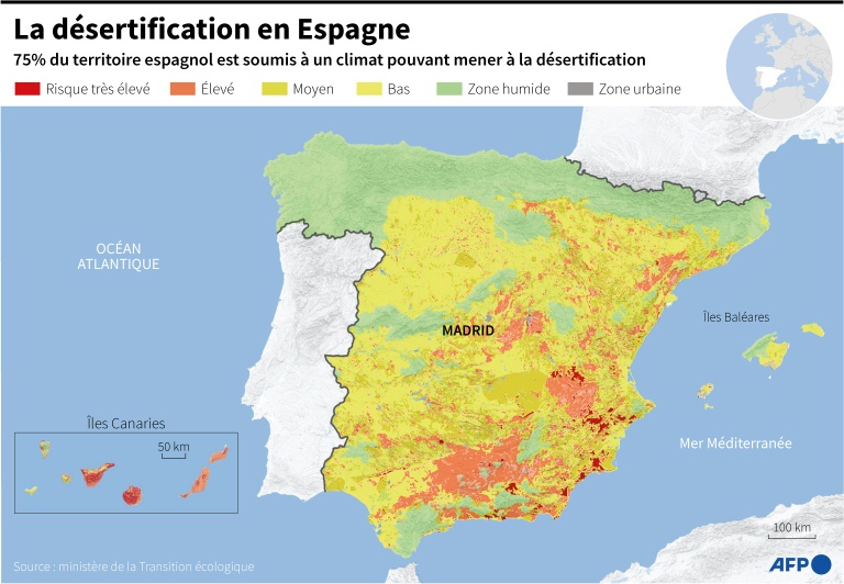 Espagne: avec la désertification, l'inquiétante progression des terres 