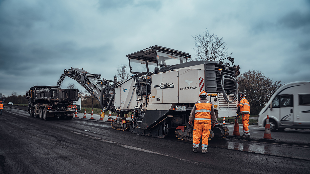 L’entreprise Colas mène un chantier d’aménagement à Thaon-les-Vosges