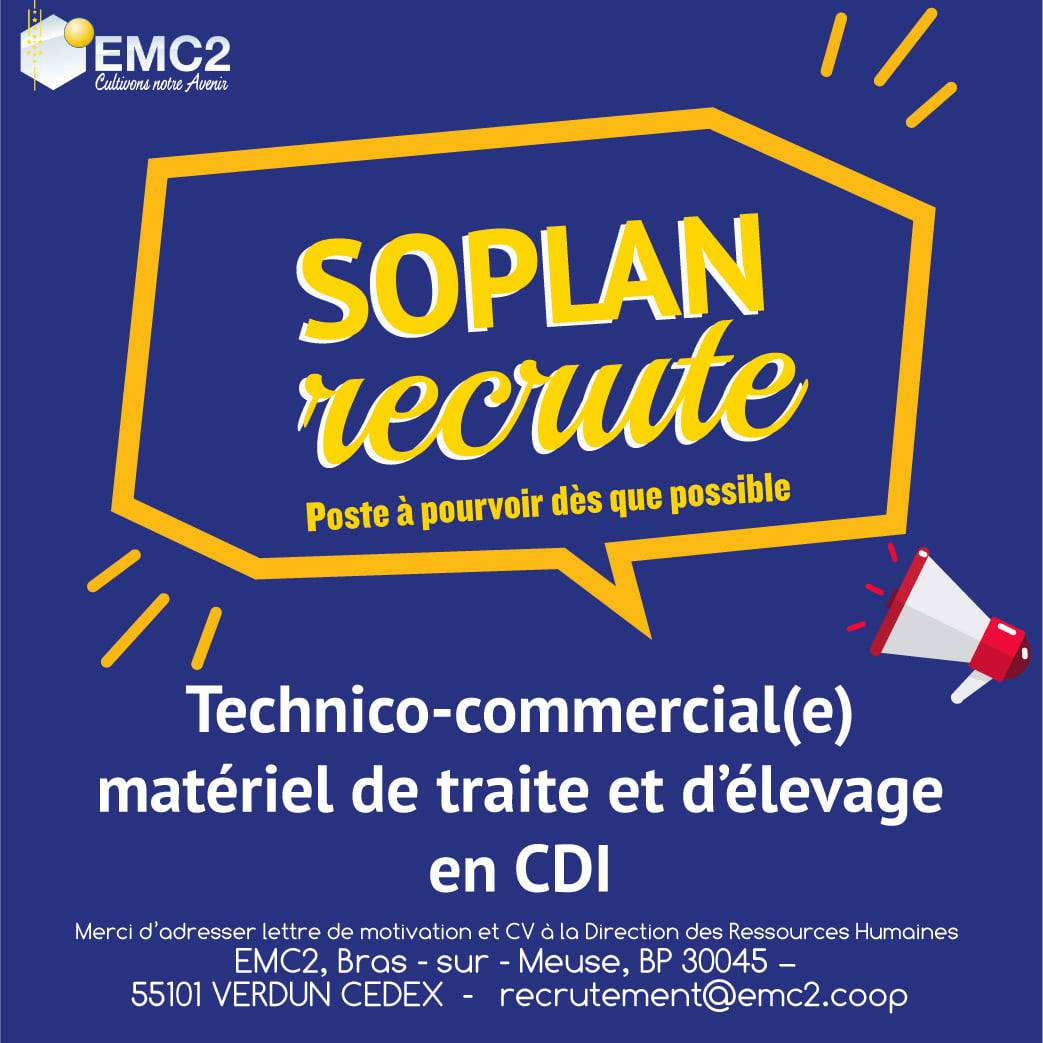 Soplan Élevage recrute des technico-commerciaux