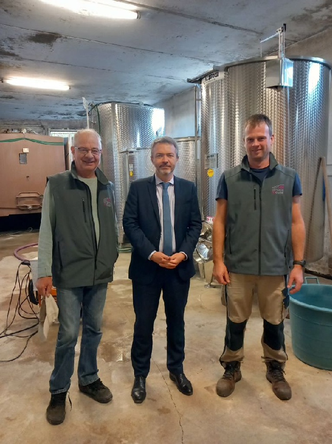 Visite du sous-préfet au Domaine de Montgrignon Côtes de Meuse