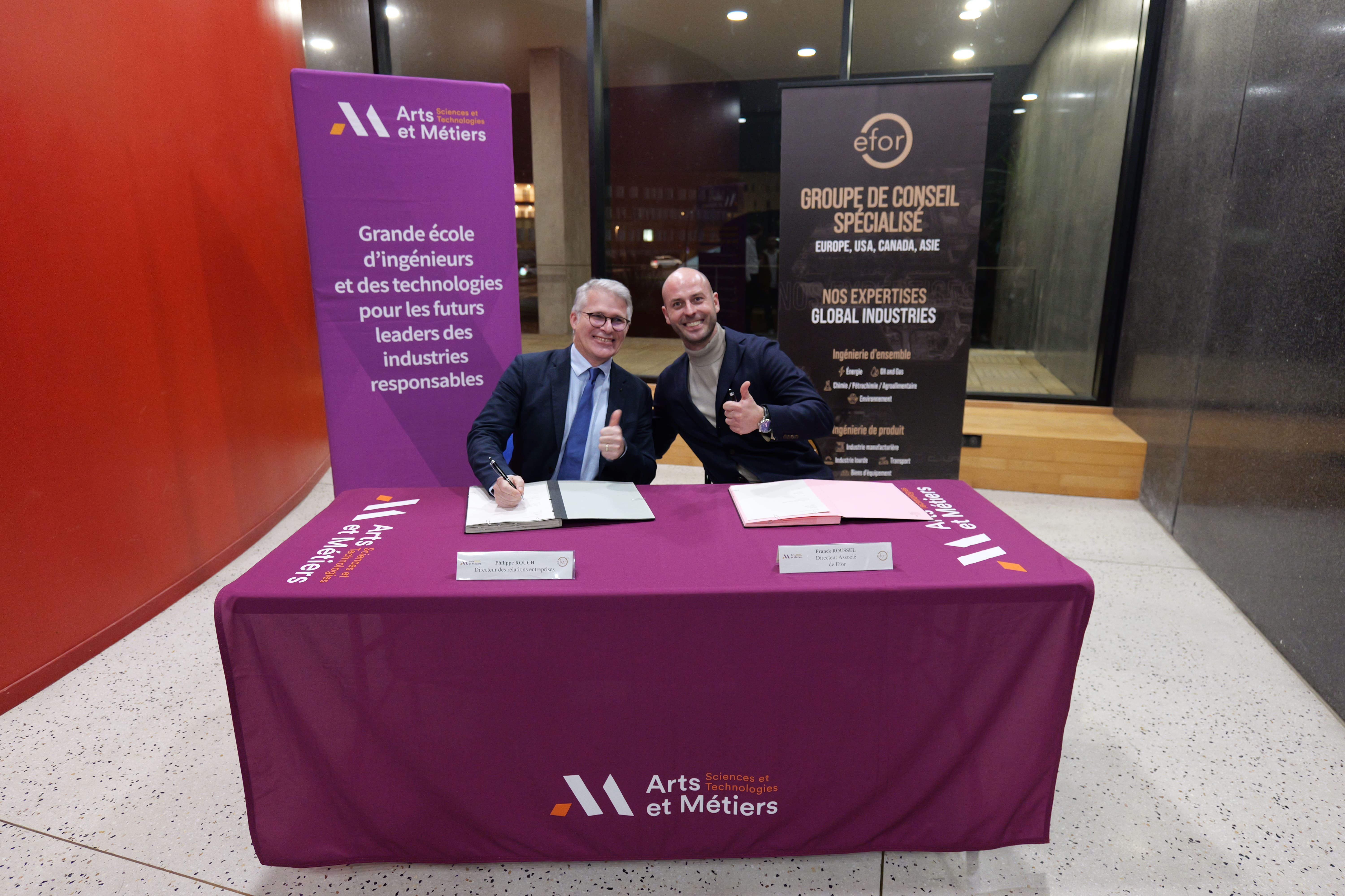Efor et le campus Arts et Métiers renouvellent leur convention de mécénat