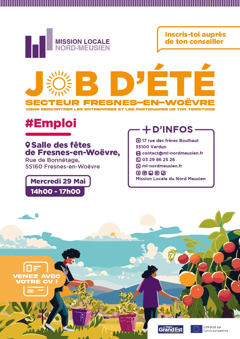 Forum emploi Jobs d'été à Fresnes-en-Woëvre le 29 mai