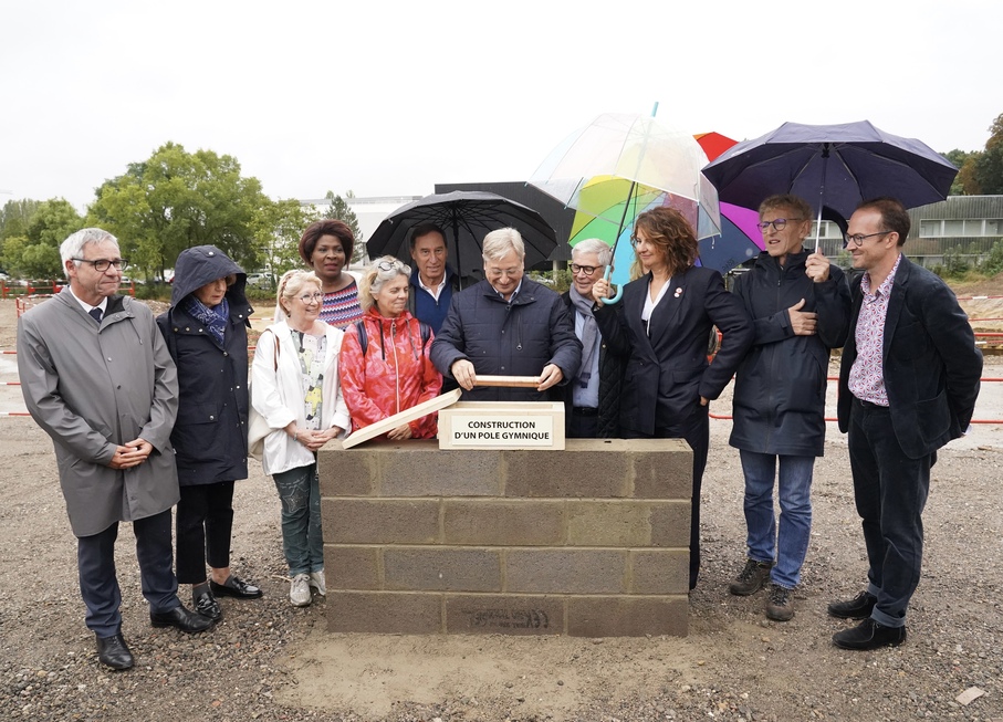 La première pierre du futur pôle de gymnastique de Metz est posée 