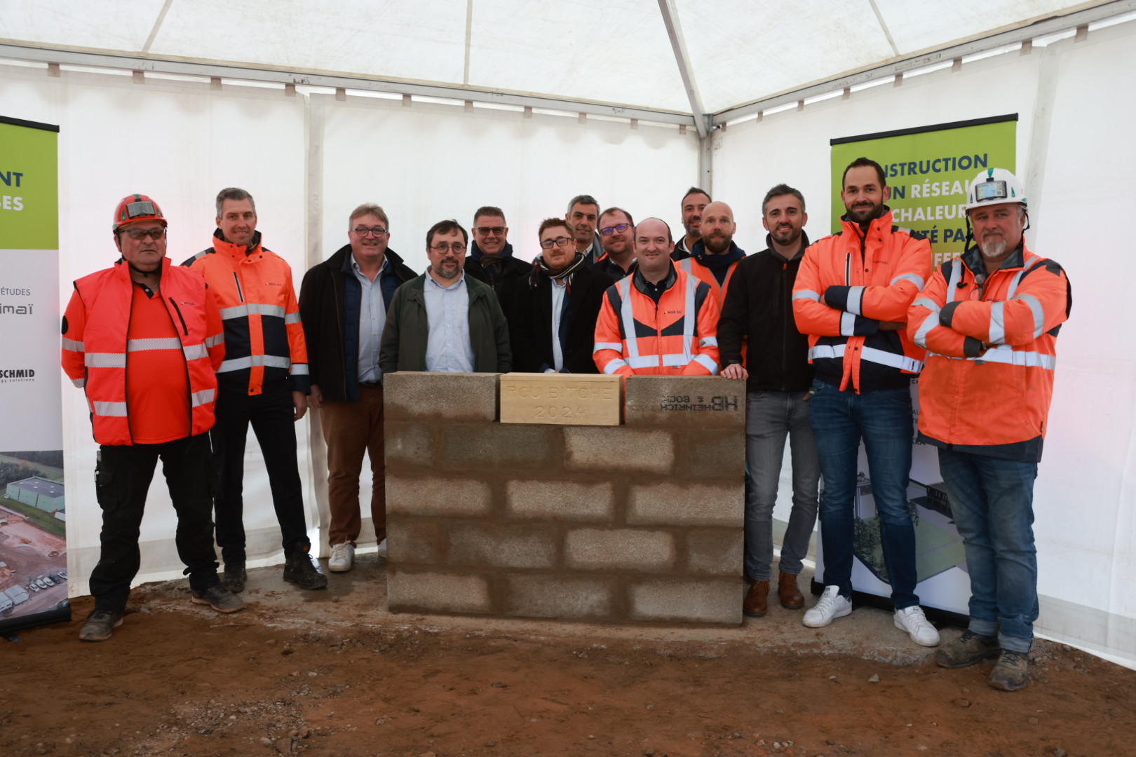 Pose de la première pierre du réseau de chaleur urbain de Bitche 
