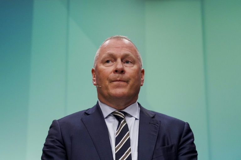 Le chef du fonds souverain de la Norvège, géré par la banque centrale norvégienne, Nicolai Tangen, lors de présentation des résultats annuels pour 2024, à Oslo le 29 janvier 2025