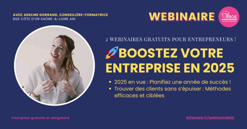 Deux webinaires gratuits ouverts aux entrepreneurs de Saône-et-Loire  