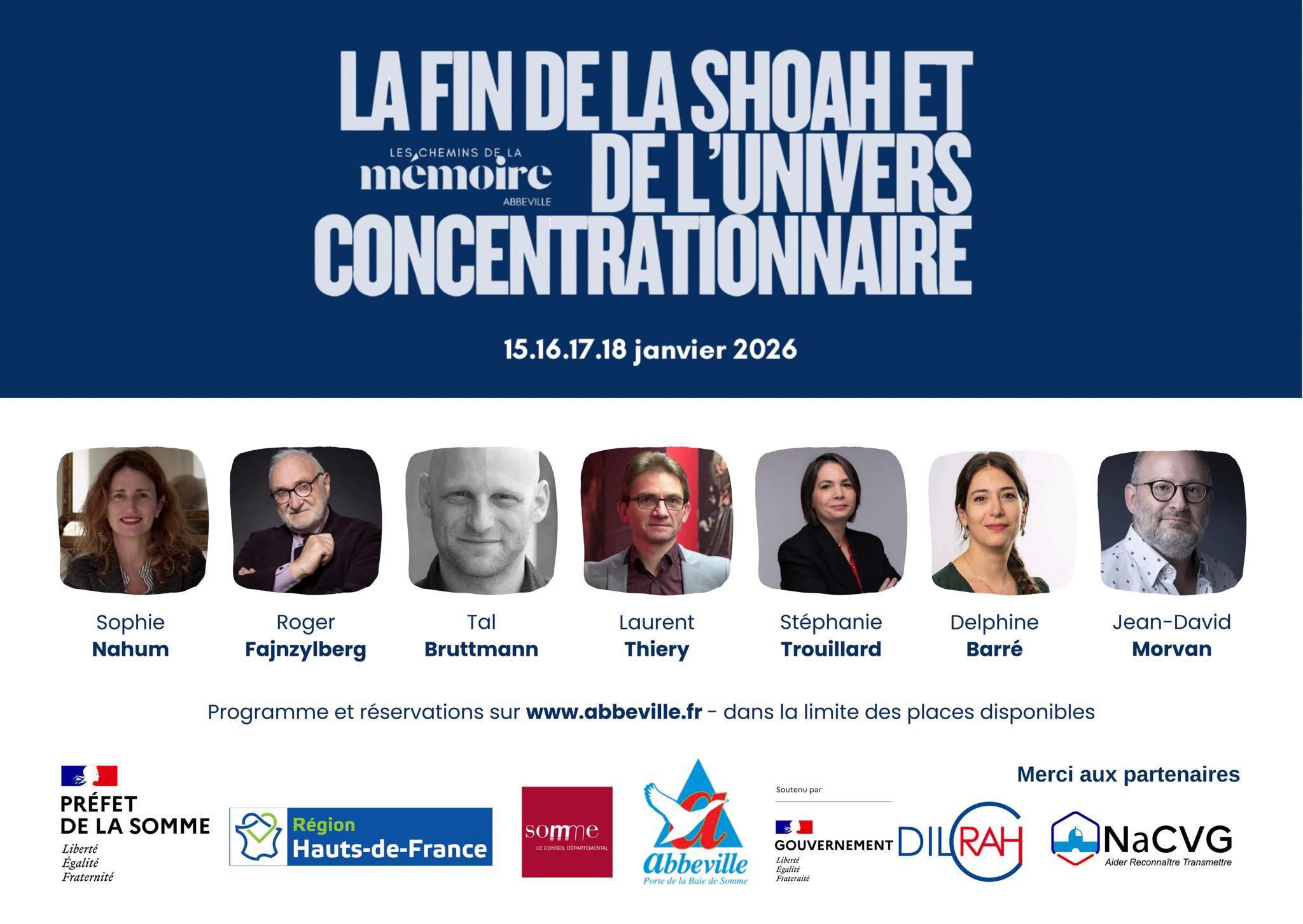 À Abbeville du 15 au 18 janvier, le festival «Les chemins de la mémoire» dédié à la Shoah