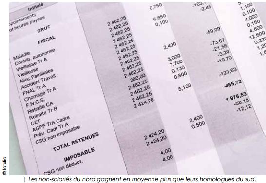 NON-SALARIÉS : DES REVENUS PLUS ÉLEVÉS AU NORD DE LA FRANCE