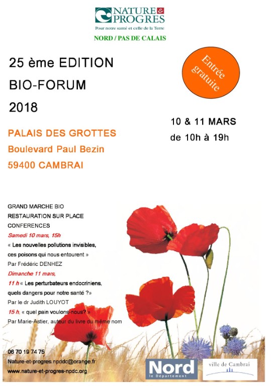 Bio-Forum de Cambrai les 10 et 11 mars : le 25e !