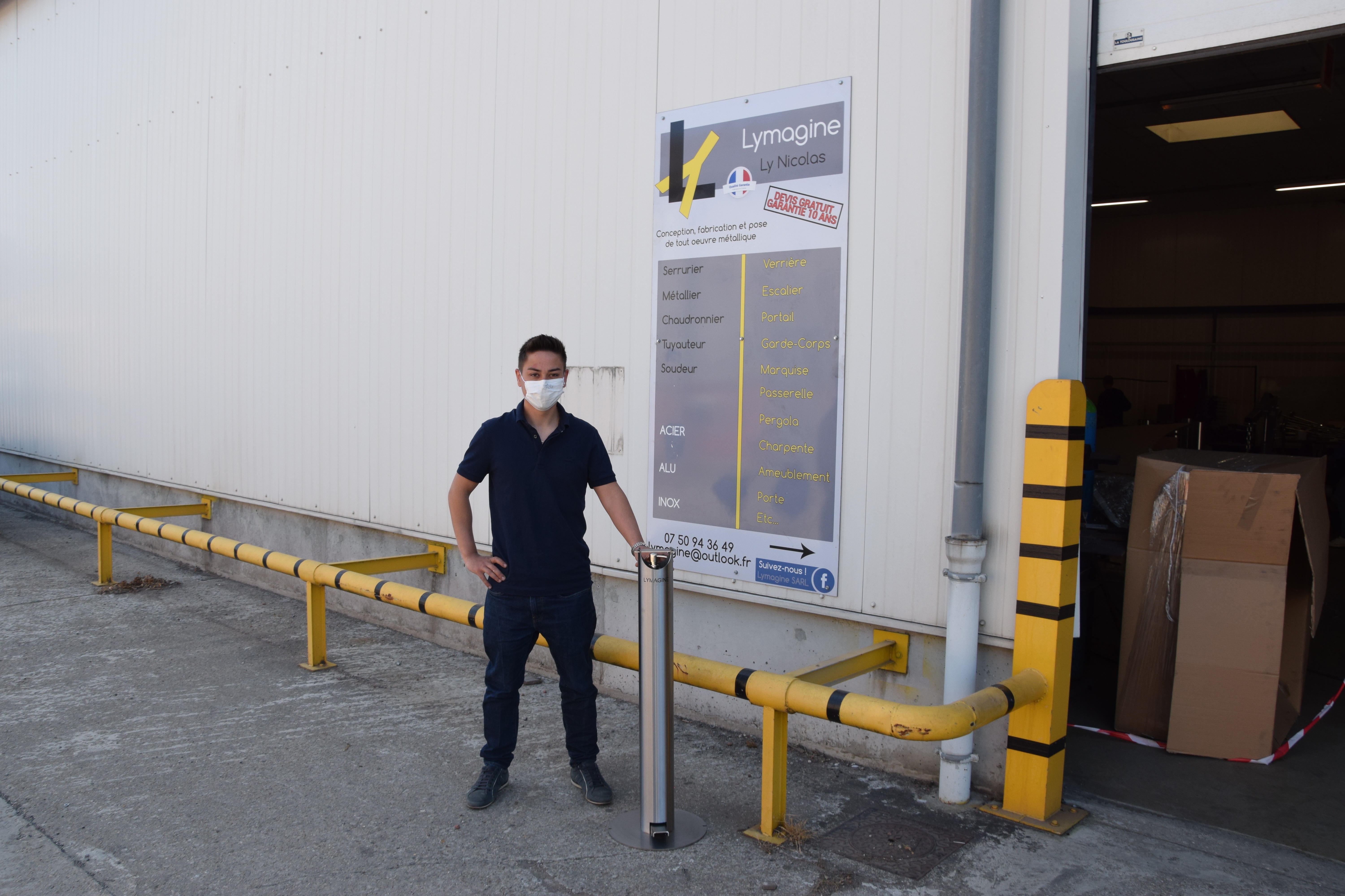 Un distributeur de gel hydroalcoolique breveté made in Hazebrouck