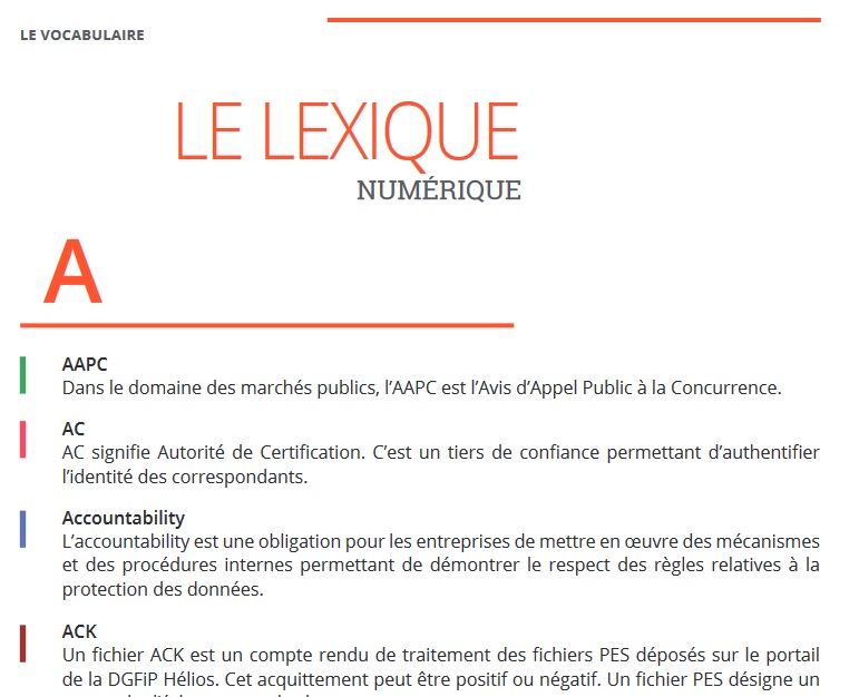 Un lexique numérique pour les collectivités