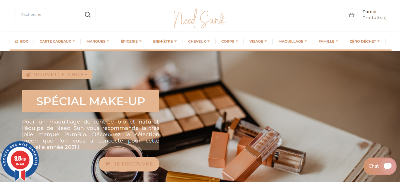 Need Sun, l'e-shop et la box de produits naturels et biologiques.