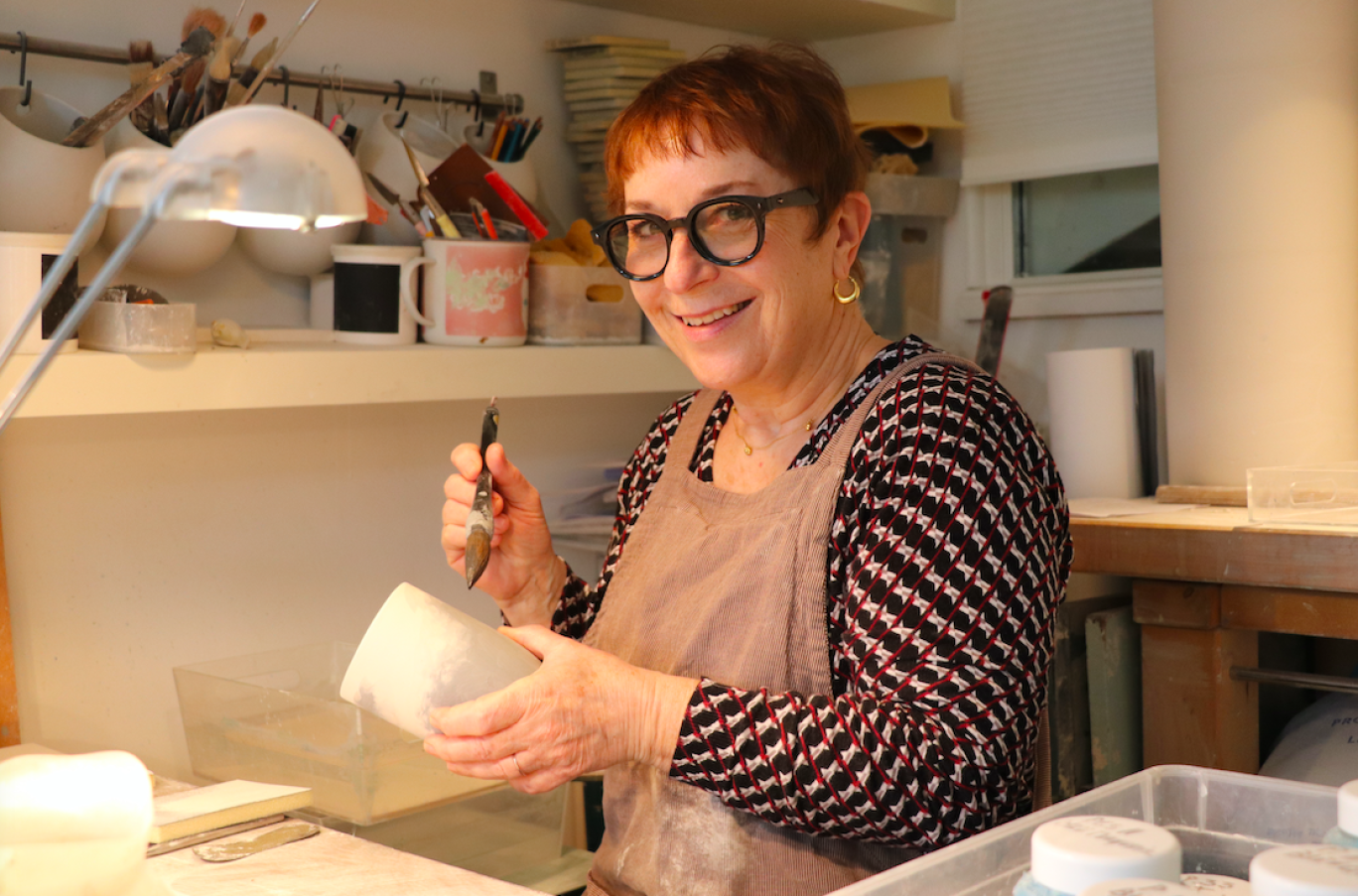 Marie Verlet en pleine création.
