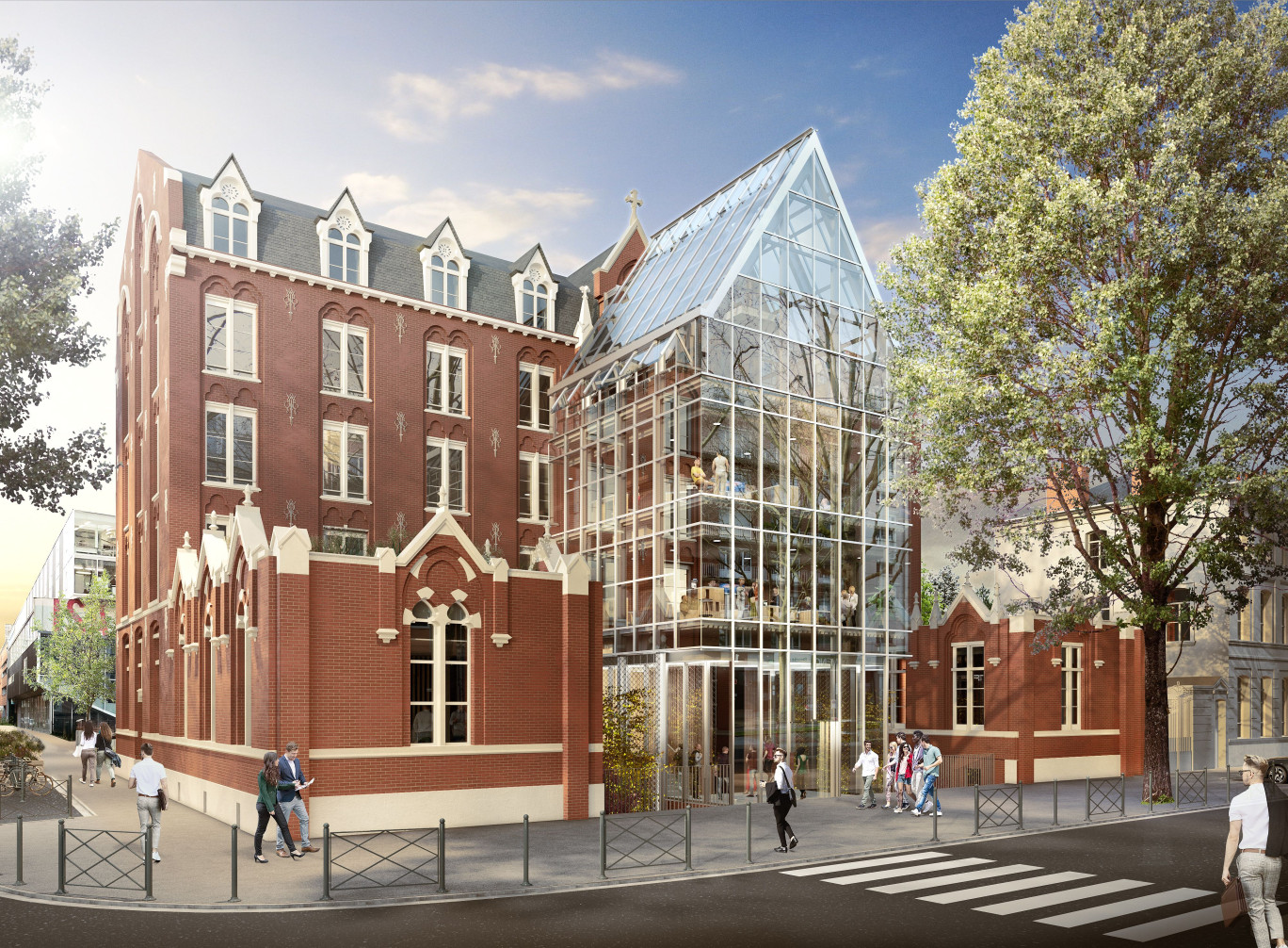 Visualisation du futur siège du campus. © Agence Nathalie T’Kint