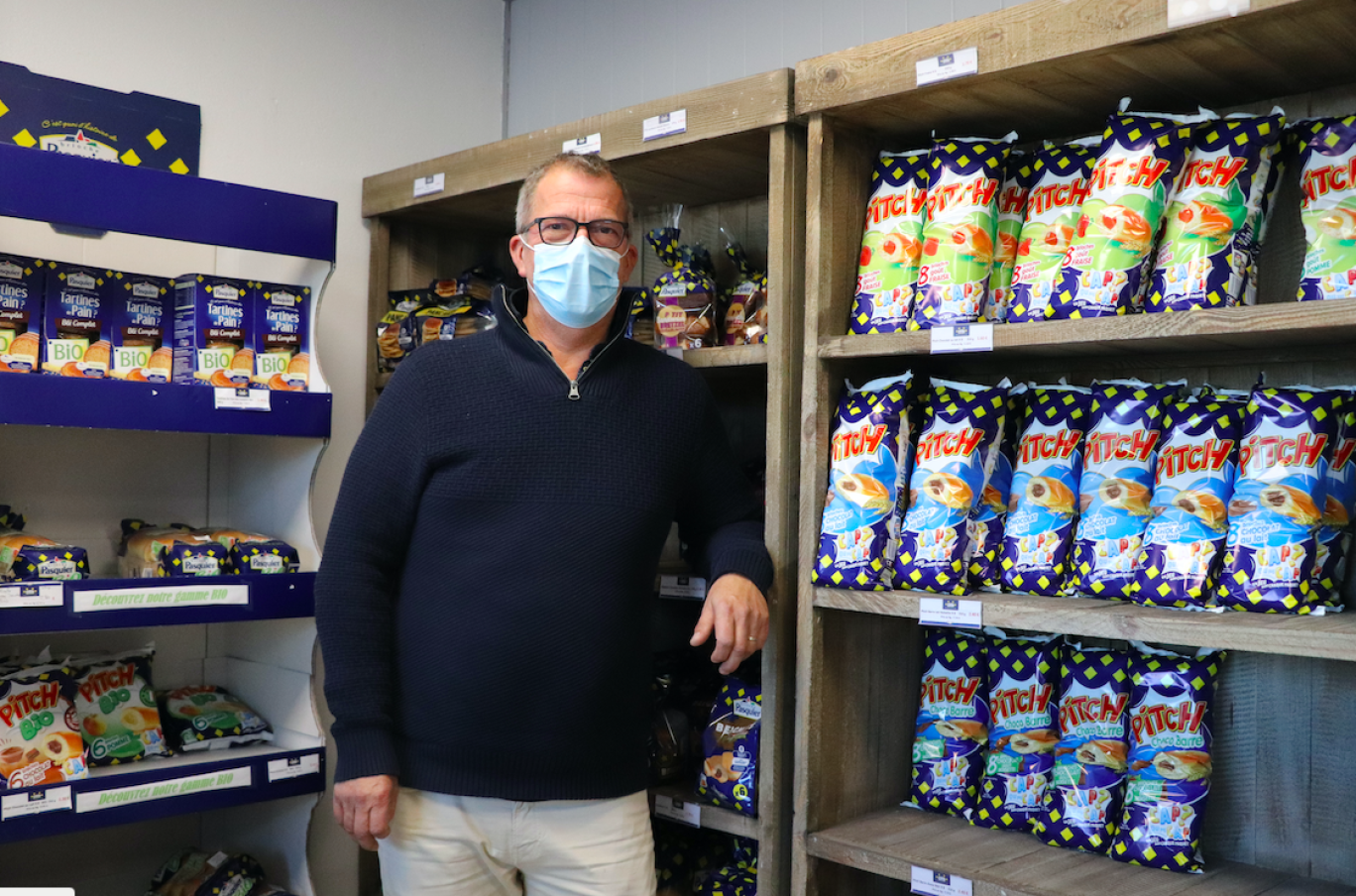 La boutique rassemble les produits de Brioche Pasquier.