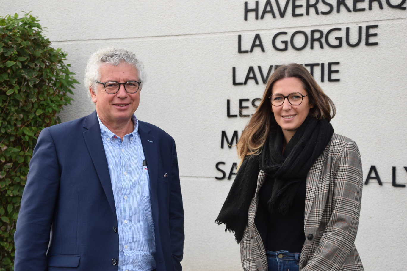 Philippe Pruvost, président de la commission développement économique et acquisitions foncières, et Céline Huche, responsable développement économique de la CCFL.