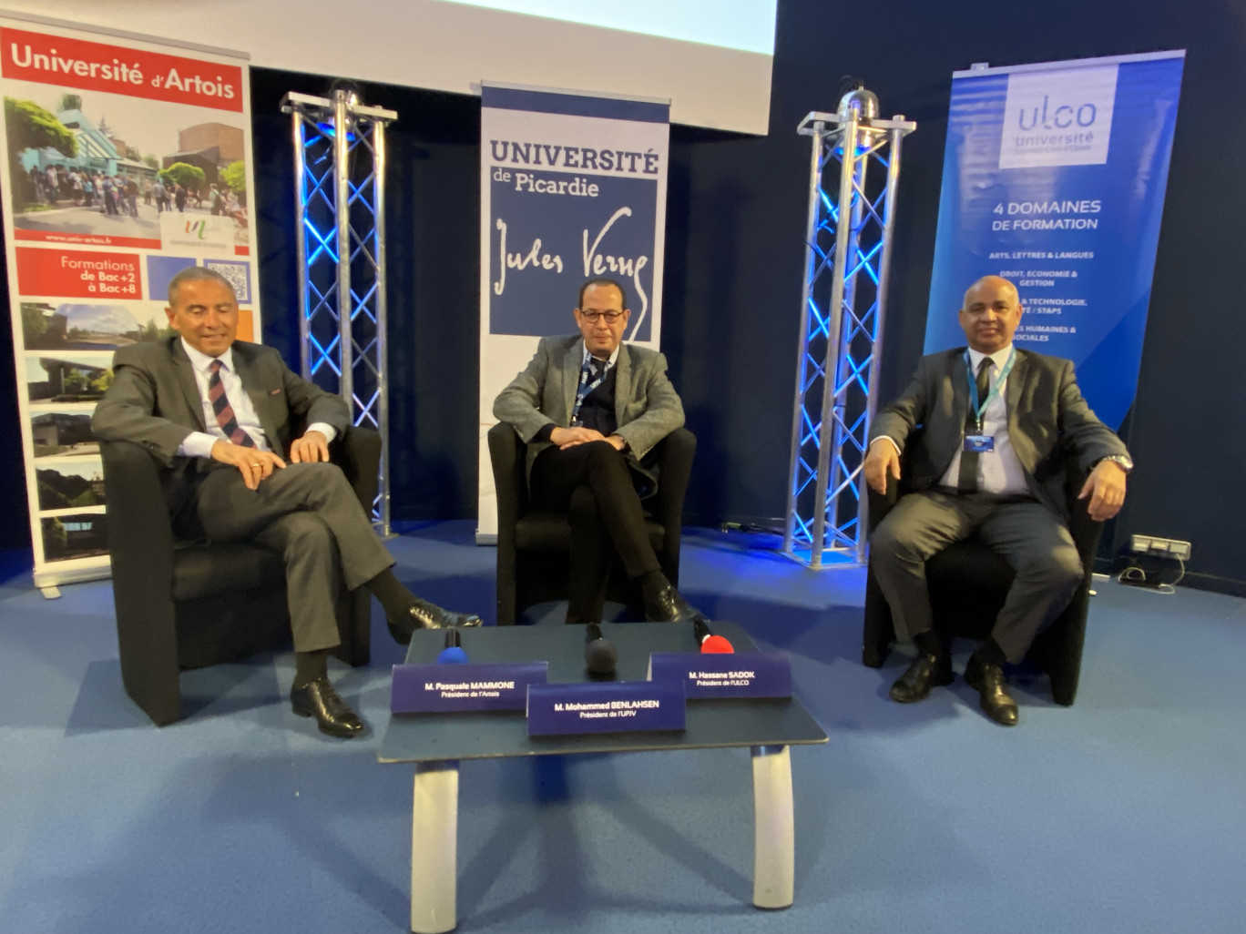 Trois présidents pour répondre aux défis de demain : (de gauche à droite) Pasquale Mammone, Mohammed Benlahsen, Hassane Sadock. © Aletheia Press/Olivier Prud’homme