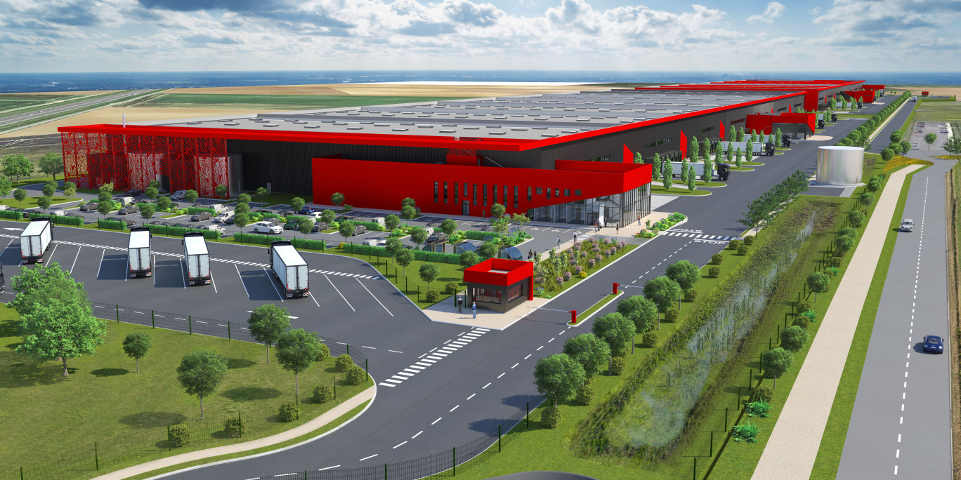 La plateforme logistique de Nanteuil-le-Haudouin de 93 000 m2 sera construite dans une démarche vertueuse, un moyen pour le Groupe Panhard de se démarquer de la concurrence. (© Groupe Panhard)