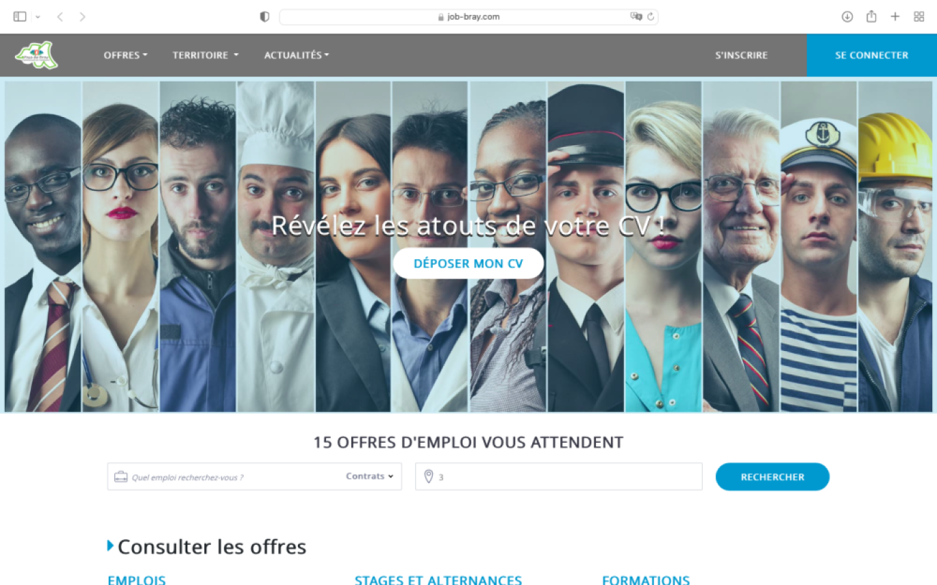 Rendez-vous sur https://job-bray.com, le site dédié à l’emploi créé par la communauté de communes du Pays de Bray. (c) CCPB)
