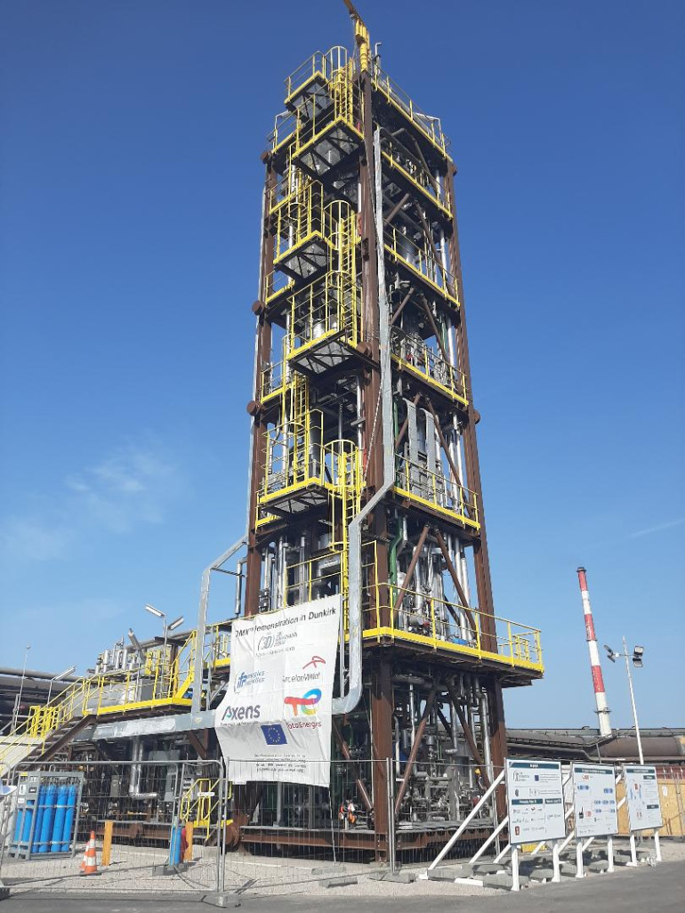 Le pilote industriel de captage de CO2 installé sur le site de Dunkerque d'ArcelorMittal a été conçu par le groupe français Axens et fabriqué par une entreprise lensoise.