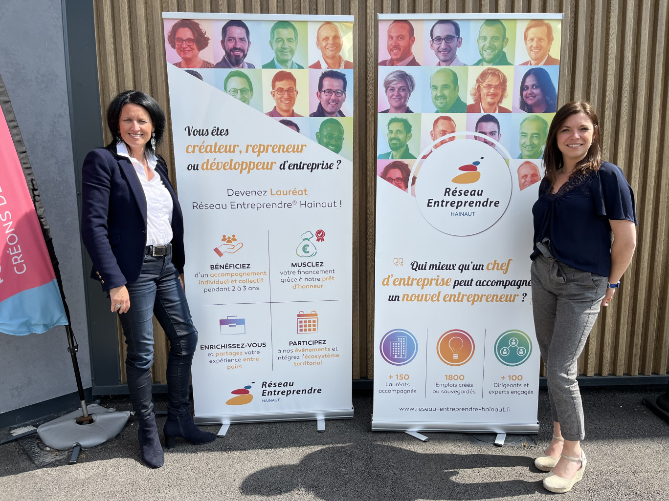 Cécile Masson (à gauche), présidente de Réseau Entreprendre Hainaut, et Mélissa Nabais-Moréno, directrice.
