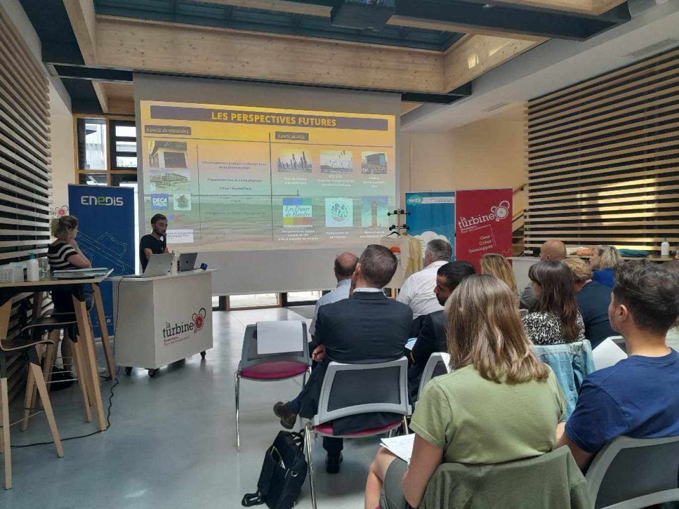 Les quatre entrepreneurs incubés à l'accélérateur Rev3 de Dunkerque ont été invités à pitcher une dernière fois devant le jury.