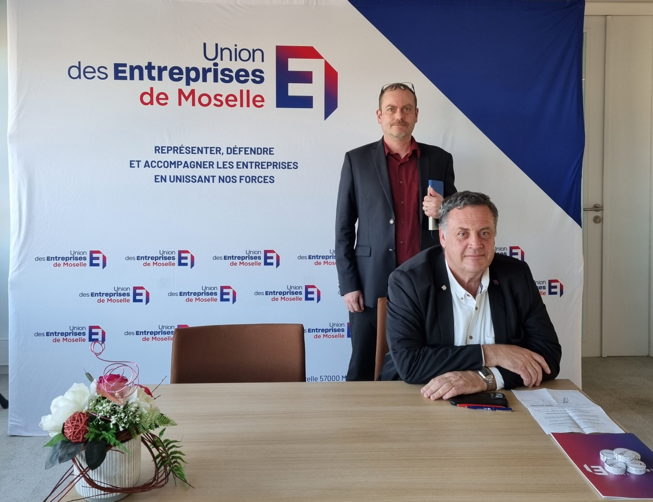 «L'UE57 doit répondre aux besoins des entreprises mosellanes et les accompagner», rappellent André Bousser, président, et Kévin Liégeois, responsable développement Emploi Formation.