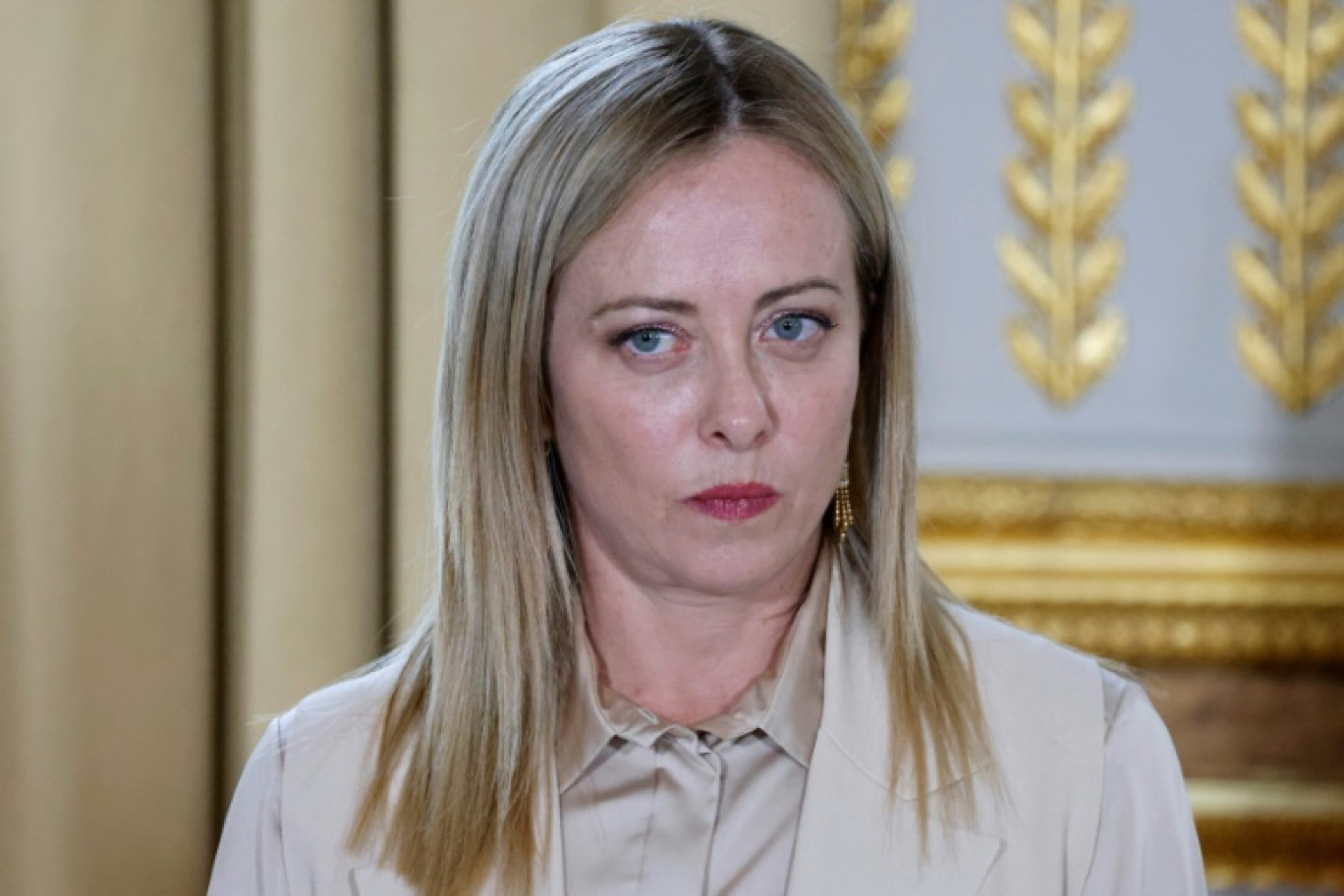 La Première ministre italienne Giorgia Meloni au Palais de l'Elysée à Paris, le 20 juin 2023 © Ludovic MARIN