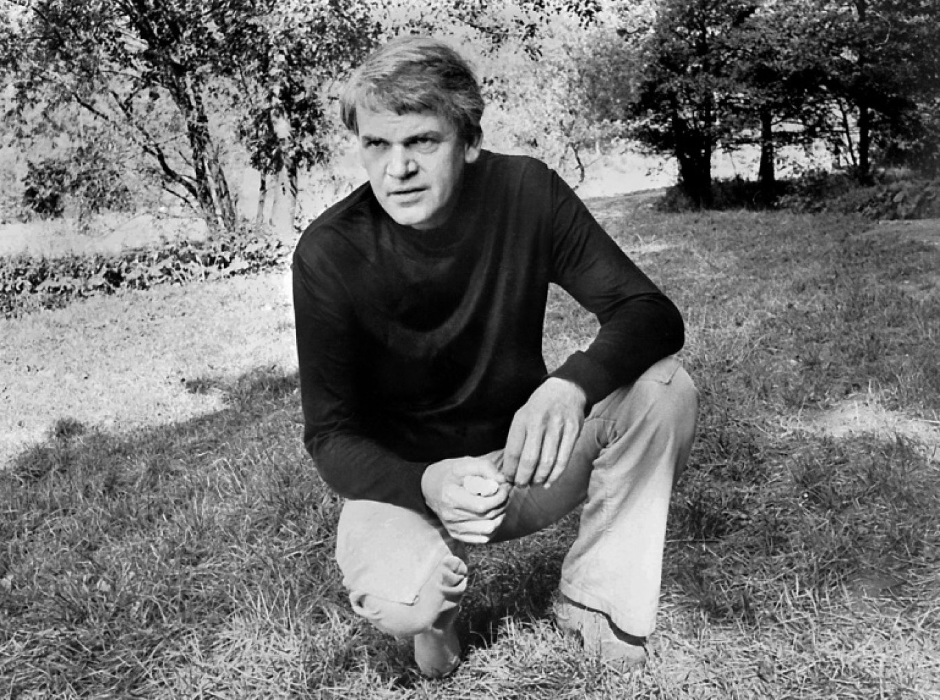 L'écrivain Milan Kundera à Prague, le 14 octobre 1973 © -