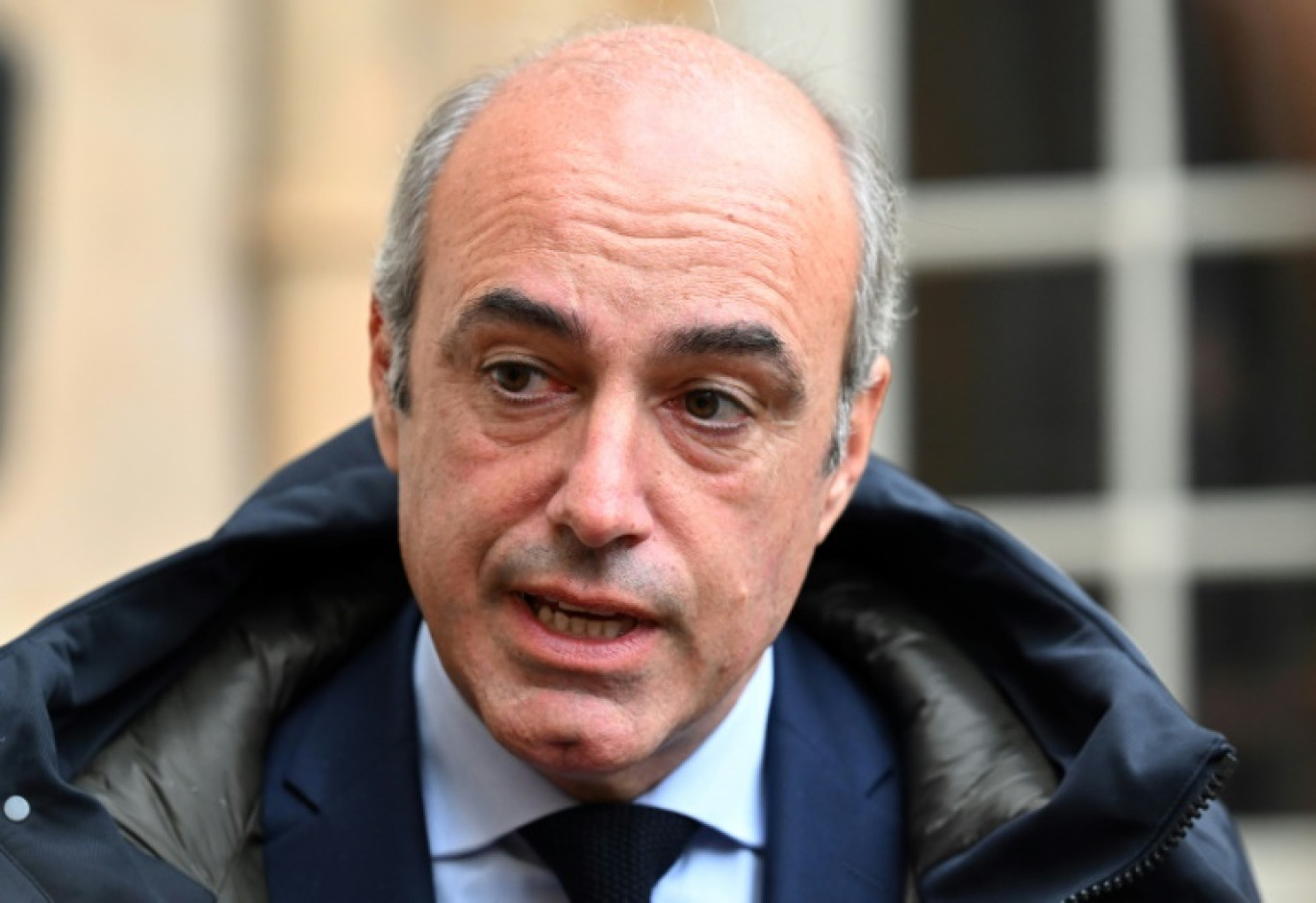 Le chef des députés LR Olivier Marleix à l'issue d'une réunion à l'Hôtel Matignon, le 13 octobre 2022 à Paris © Bertrand GUAY