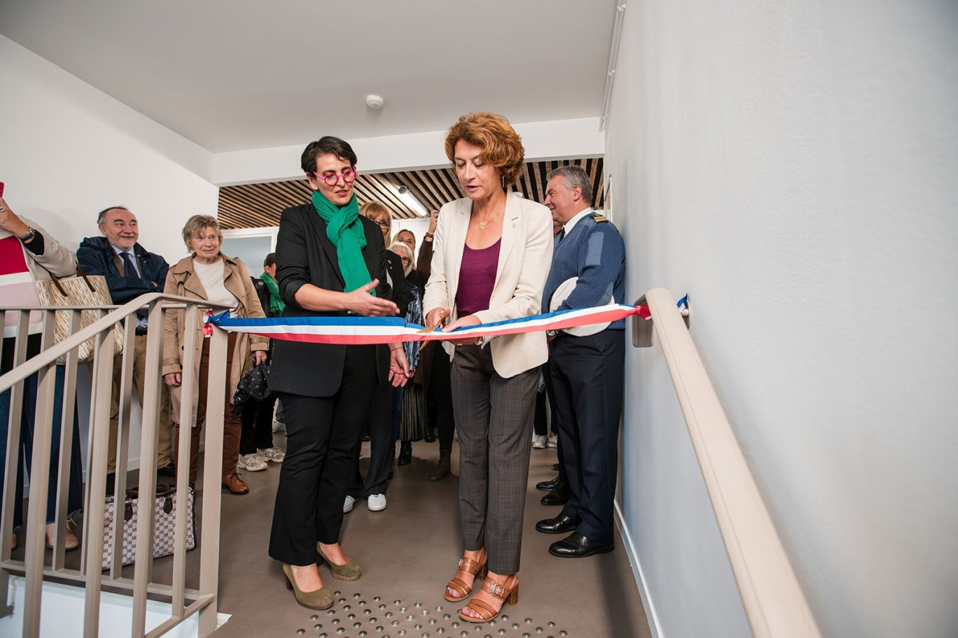 Pascale Loiseleur, maire de Senlis et Sandrine De Figueiredo, présidente de la S.A. HLM de l’Oise ont inauguré ces logements. © Baptiste Quillien
