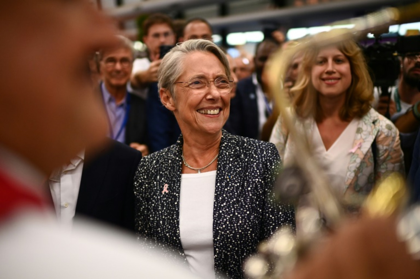 La Première ministre Elisabeth Borne rencontre des sympathisants de Renaissance lors du campus européen du parti, le 7 octobre 2023 à Bordeaux © Christophe ARCHAMBAULT