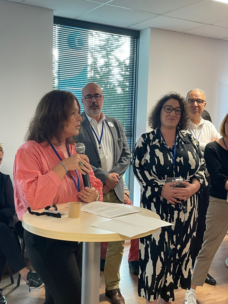 Présentation des services de Pôle emploi et de ses partenaires lors de l’inauguration de l’agence Pôle emploi Amiens Gare.