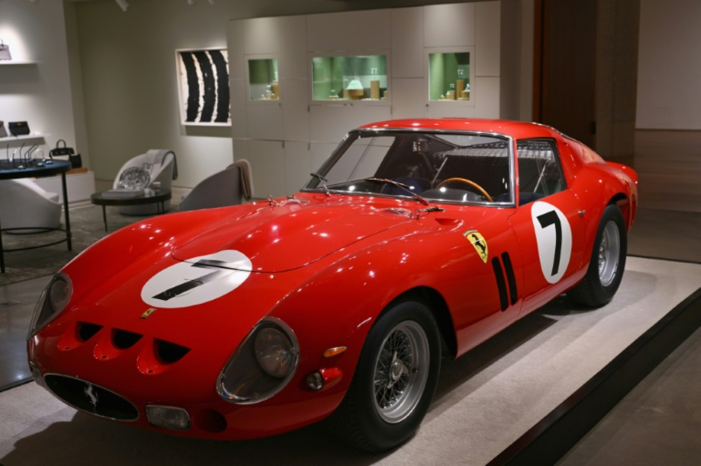 Une Ferrari 250 GTO de 1962 exposée chez Sotheby's à New York, le 2 novembre 2023 © ANGELA WEISS