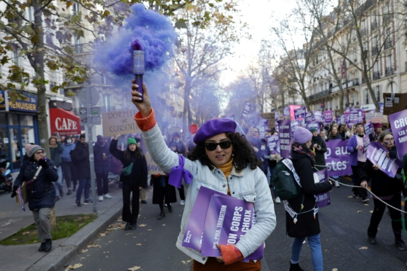 Manifestation contre les violences faites aux femmes, à Paris le 25 novembre 2023 © Geoffroy Van der Hasselt