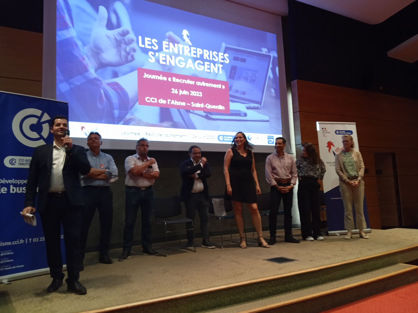 L’équipe d’animation du club départemental Les entreprises s’engagent porté par la CCI de l’Aisne, présentée par François Deltour.