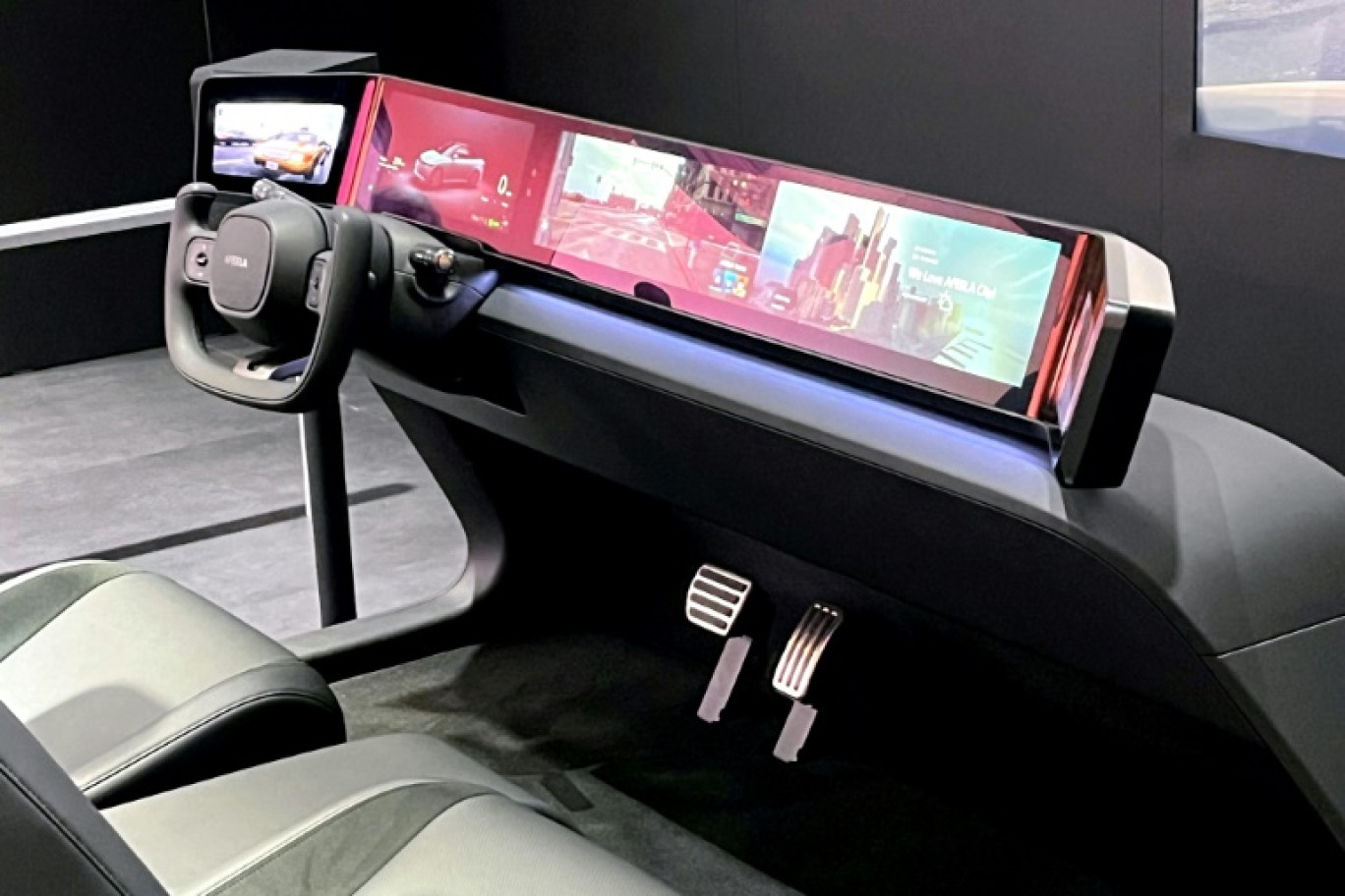 Le prototype Afeela de Sony Honda Mobility (SHM) présenté au CES de Las Vegas, le 12 janvier 2024 © Elodie MAZEIN