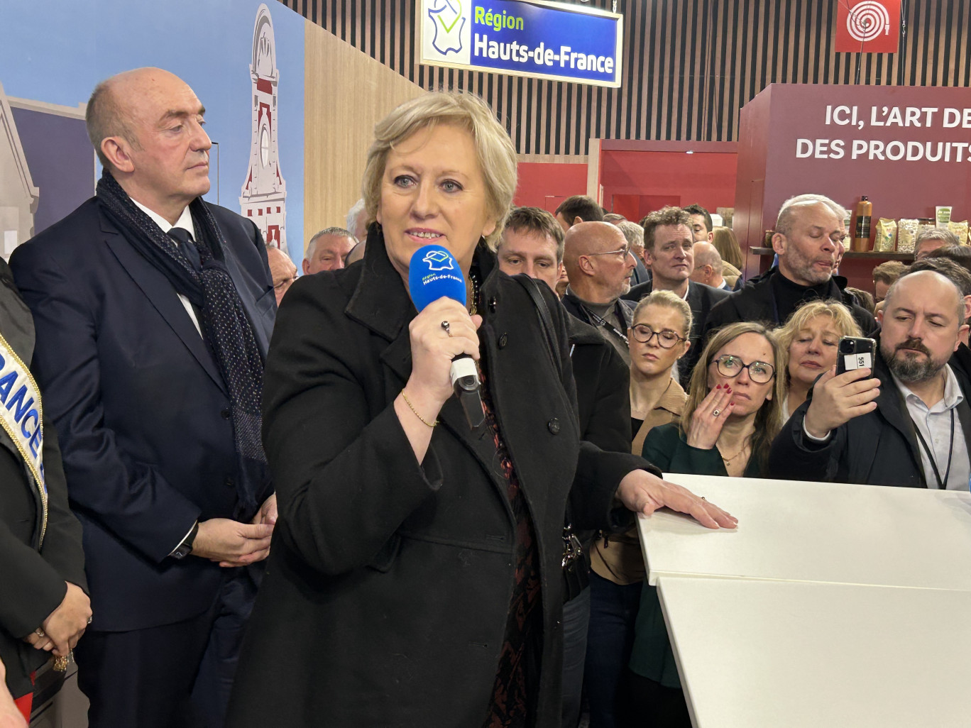 Nadège Lefebvre, présidente du Département de l’Oise, a pris la parole lors de l’inauguration du stand de la Région des Hauts-de-France. (© Aletheia Press / L.Péron)