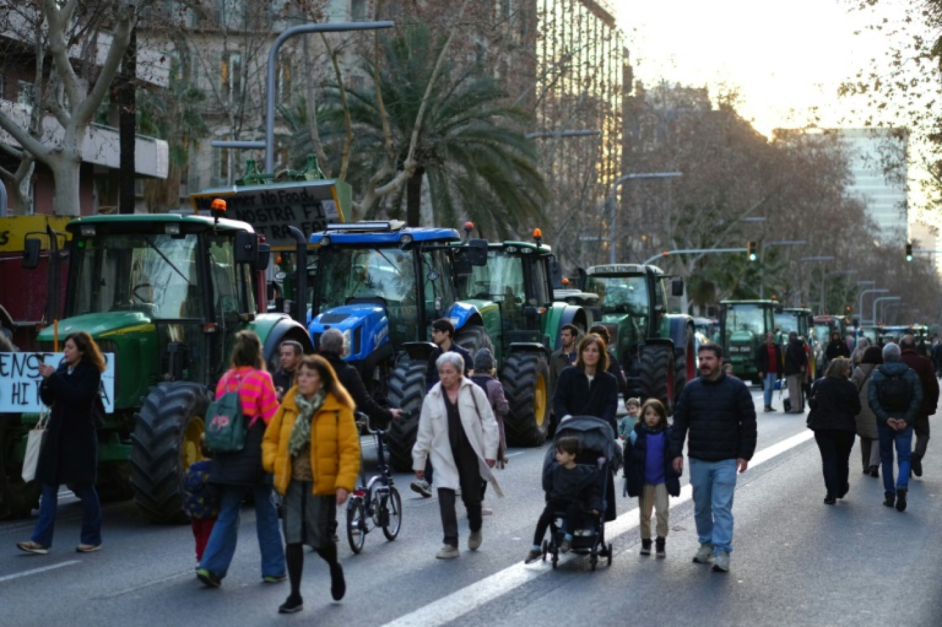 Agriculteurs en colère dans les rues de Barcelone, le 7 février 2024 © Pau Barrena