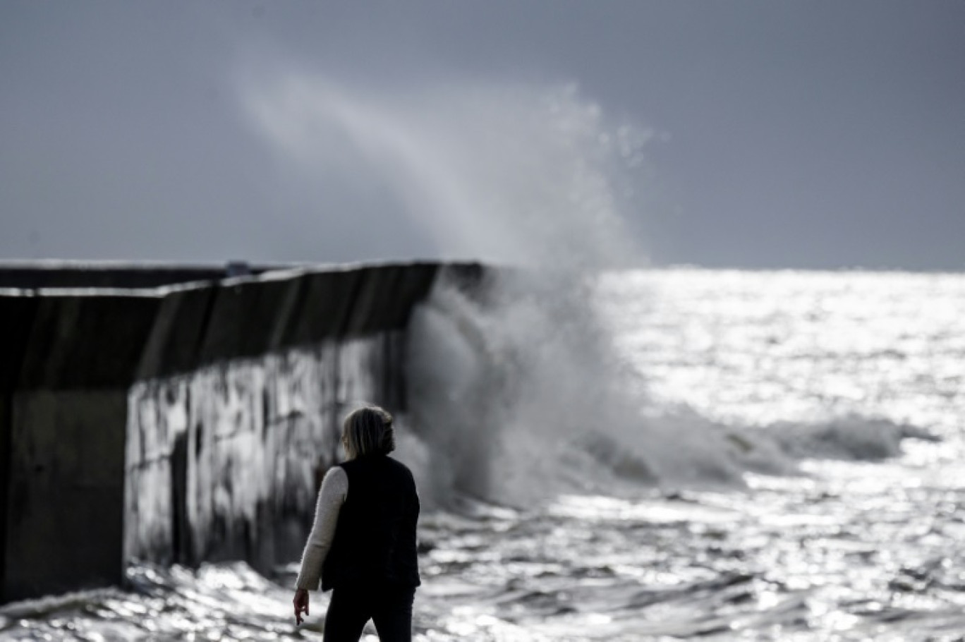 La tempête Louis a balayé la France jeudi, provoquant la mort d'un automobiliste noyé dans sa voiture dans les Deux-Sèvres et obligeant la SNCF à suspendre des trains par précaution © LOIC VENANCE