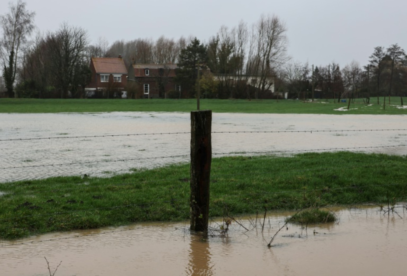 Inondations près de Saint-Omer, dans le Pas-de-Calais le 2 janvier 2024 © DENIS CHARLET