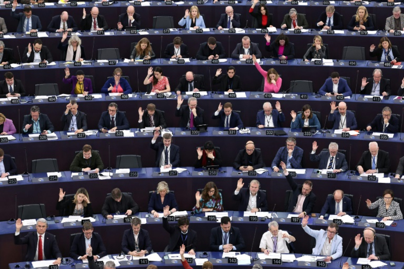 Le Parlement européen vote une "loi sur la liberté des médias", à Strasbourg (France) le 13 mars 2024 © FREDERICK FLORIN