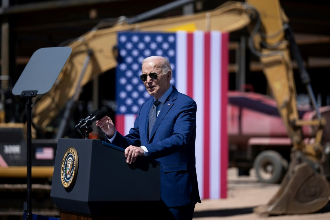 Le président américain Joe Biden à Chandler, le 20 mars 2024 en Arizona © Brendan Smialowski
