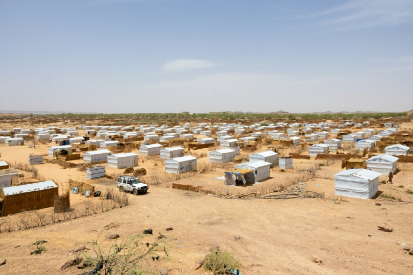 Une vue générale de la deuxième extension du camp de réfugiés de Farchana, dans l'est du Tchad, le 7 avril 2024 © Joris Bolomey